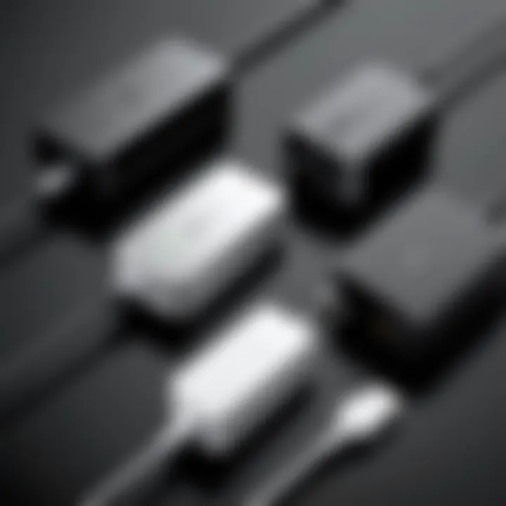 Visual representation of various HP laptop charger types