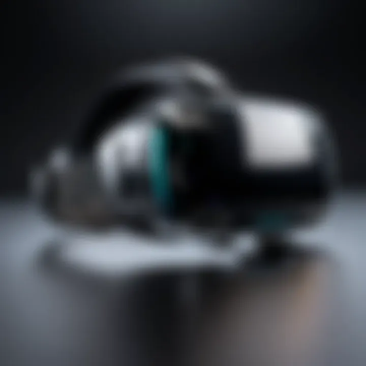 A sleek virtual reality headset showcasing advanced technology.