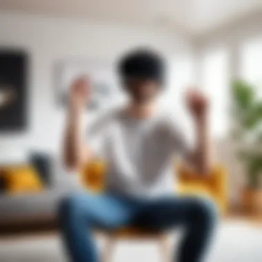 A casual user enjoying a VR experience at home.