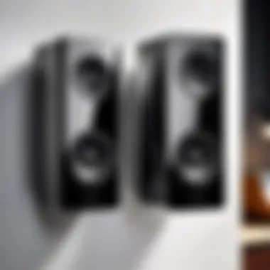 Modern Design of Wall-Mountable PC Speakers Elegant wall-mounted PC speakers in a modern home setup