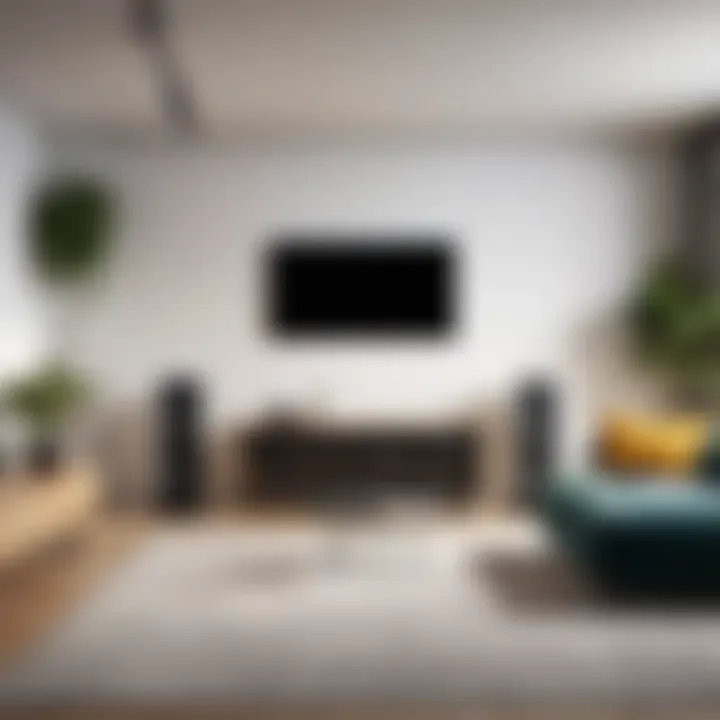 Installation of wall mountable speakers in a stylish room