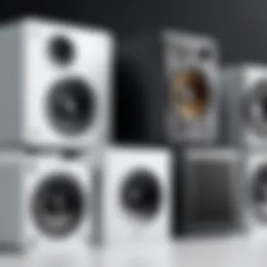 Variety of Wall-Mountable PC Speakers Different types of wall mountable speakers showcased