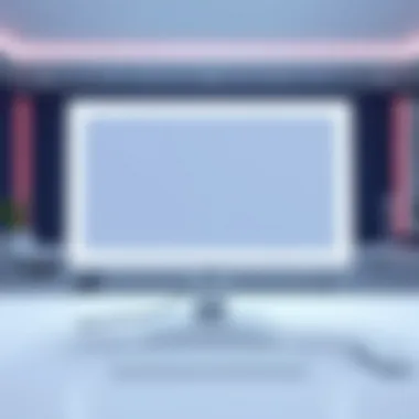Trendy White Monitor with Ambient Lighting Trendy white monitor with ambient lighting effects