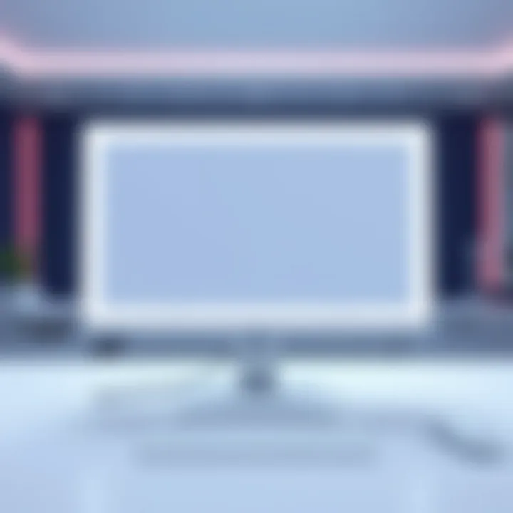 Trendy White Monitor with Ambient Lighting Trendy white monitor with ambient lighting effects