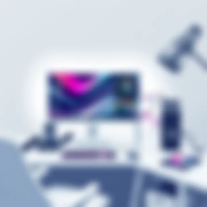 Stylish Gaming Setup with White Monitor Stylish white monitor integrated into a gaming setup