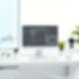 Sleek white monitor PC setup in a modern workspace