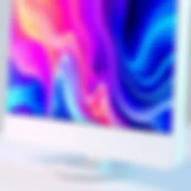 Vibrant Display of White Monitor Close-up of a white monitor showcasing vibrant colors