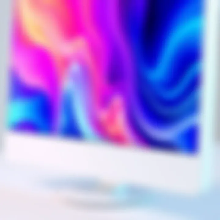 Vibrant Display of White Monitor Close-up of a white monitor showcasing vibrant colors