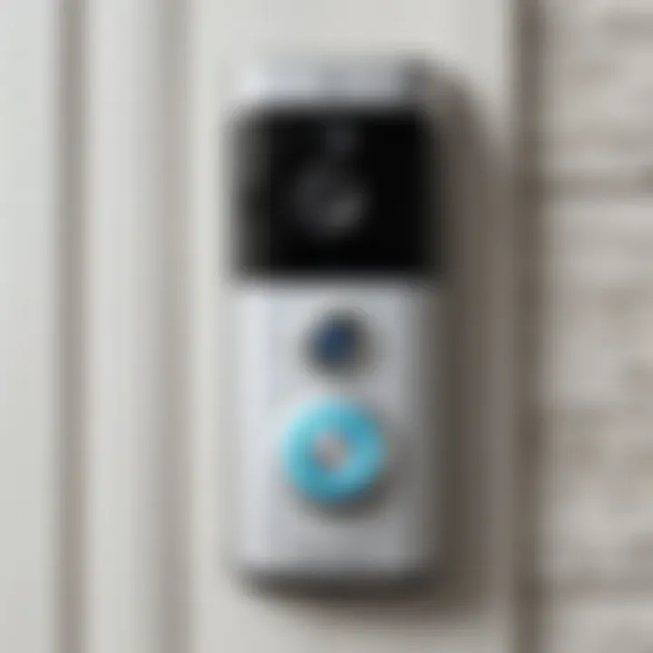 Close-up view of a smartphone displaying doorbell camera footage