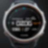 Close-up view of a fitness tracker displaying stopwatch function