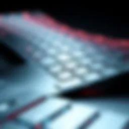 Close-up of a flexible keyboard showcasing its unique design