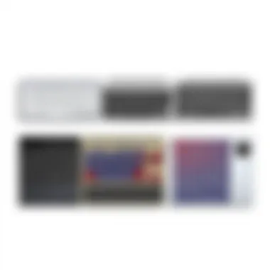 Different types of flexible keyboards arranged side by side