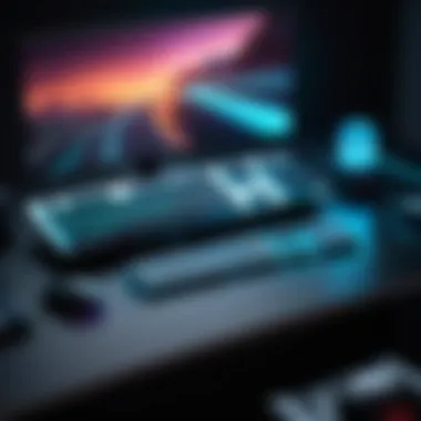 Gaming Aesthetics: Illuminated Tech in Action Gaming setup featuring illuminated peripherals