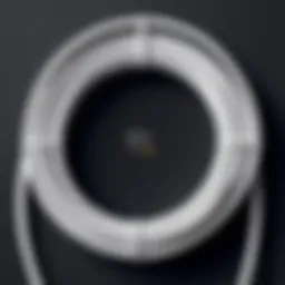 Detailed view of the Google Nest Mini cable showcasing its design and material quality.