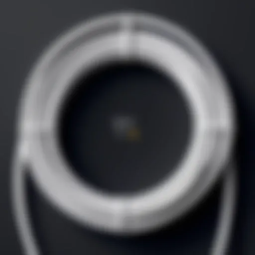 Detailed view of the Google Nest Mini cable showcasing its design and material quality.