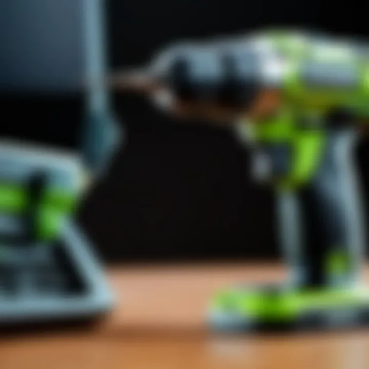 Close-up view of the Greenworks Drill Driver Combo showcasing its sleek design and ergonomic features.