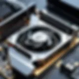 Detailed view of a high-performance graphics card showcasing advanced features.