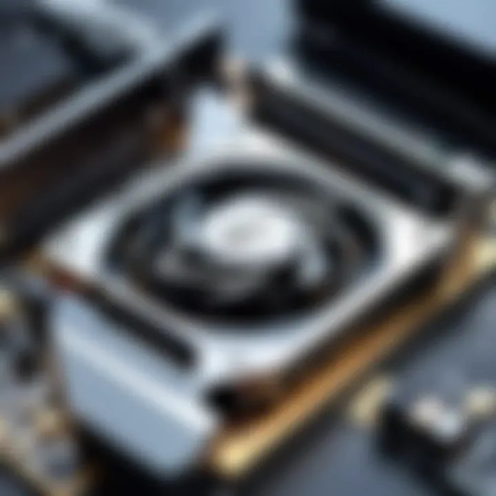 Detailed view of a high-performance graphics card showcasing advanced features.