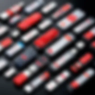 Showcasing Various Capacities Various capacities of SanDisk USB sticks showcased