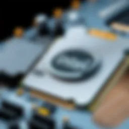 Close-up of Intel Core i9 11th Generation processor illustrating its intricate design