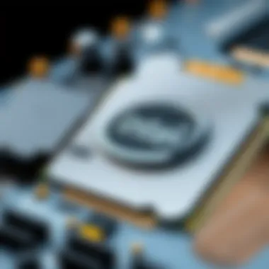 Intricate Design of Intel Core i9 11th Generation Close-up of Intel Core i9 11th Generation processor illustrating its intricate design