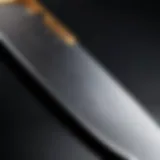 Close-up of Kessaku chef knife showcasing the blade's unique design and finish