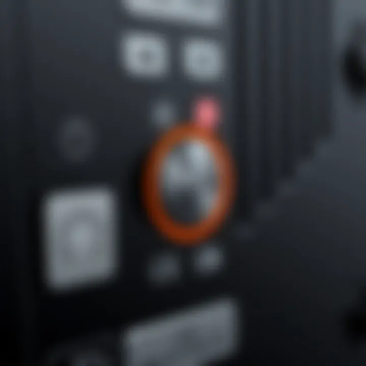 Control Panel Functionality of the KF9150BK Close-up of the KF9150BK's control panel highlighting its functionalities.