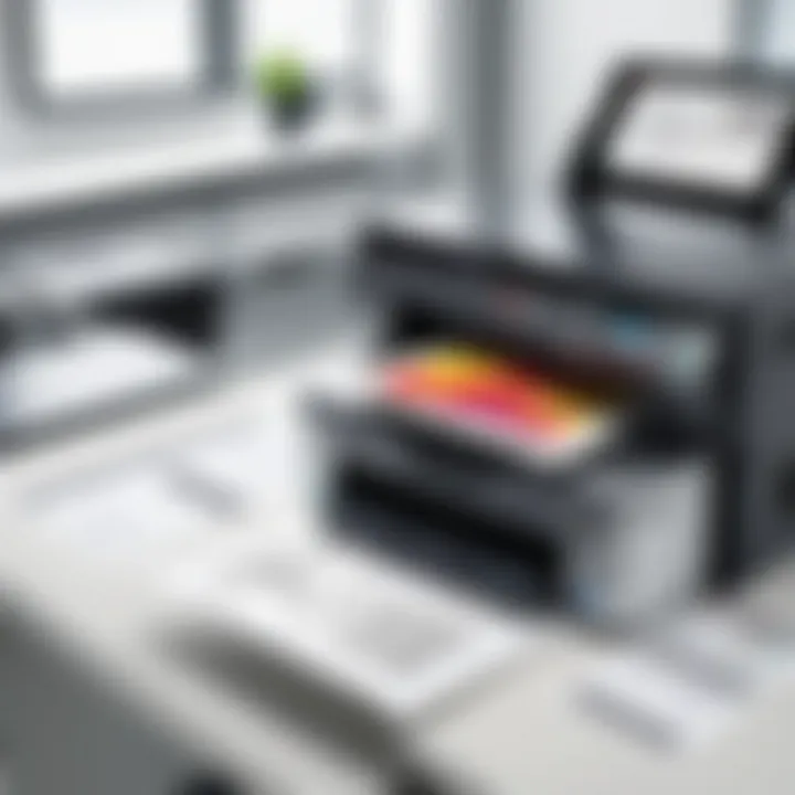 Kyocera printer producing high-quality color prints in an office environment