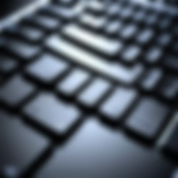 Close-up of ergonomic keyboard design