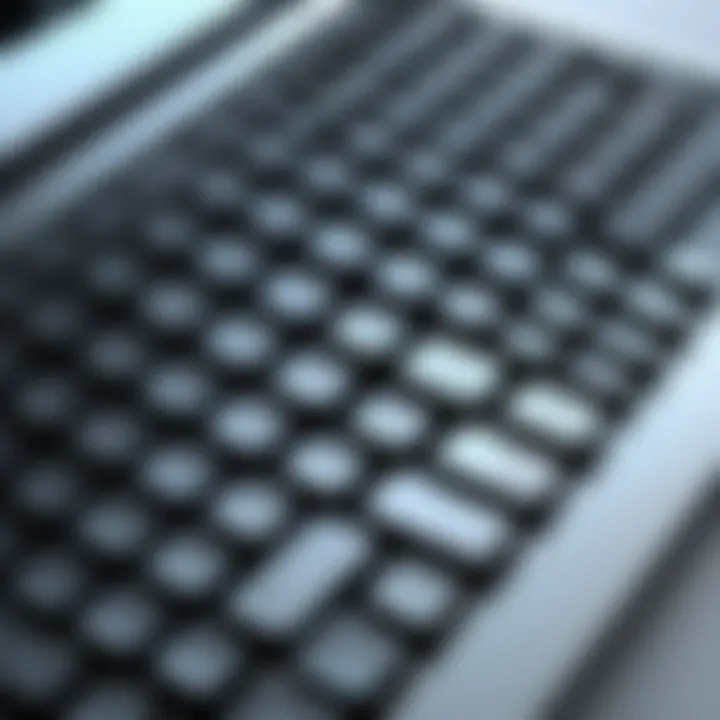 Modern laptop keyboard with typewriter-style keys