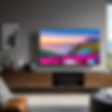 Different models of LG smart televisions displayed in a modern living room setting