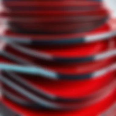 Durable Design of Mainstays Red Plates Mainstays Red Plates stacked neatly, highlighting their durable design.