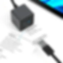 Close-up view of Microsoft Pro 3 charger specifications