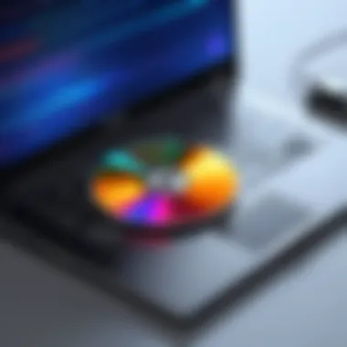 Modern Laptop Showcasing CD Compatibility Modern laptop showcasing CD compatibility