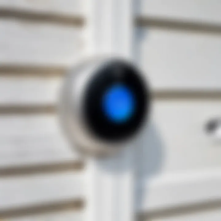 Example of a Nest Doorbell securely mounted on vinyl siding