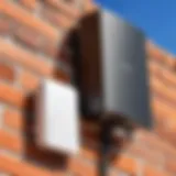 Outdoor wireless extender mounted on a wall