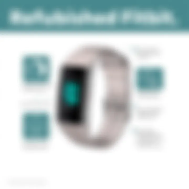 Refurbished Fitbit showcasing features