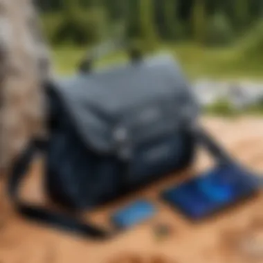 Durability test of the Samsung Galaxy Book Bag against outdoor elements.