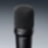 Close-up view of the Sony calibration microphone showcasing its sleek design