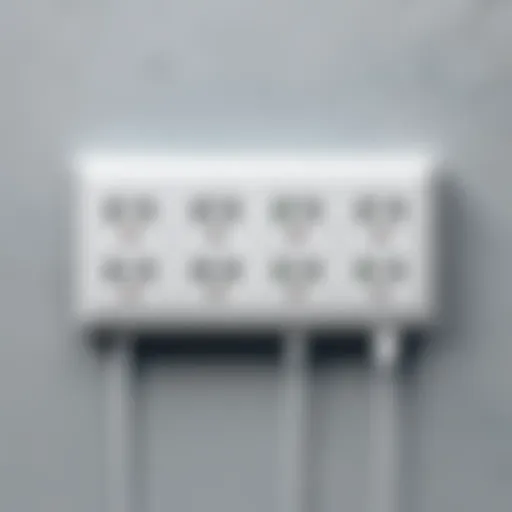 A sleek wall power strip with USB ports showcasing modern design