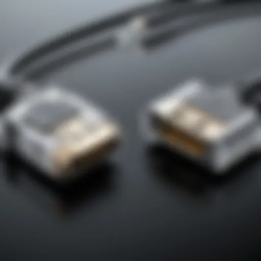 Close-up of a micro USB cable showcasing its ports and connectors