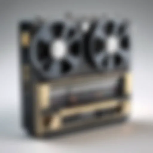 Vintage small handheld tape recorder showcasing its classic design.
