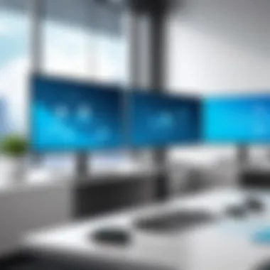 Thin Clients in Corporate Settings Illustration depicting the applications of thin clients in corporate environments