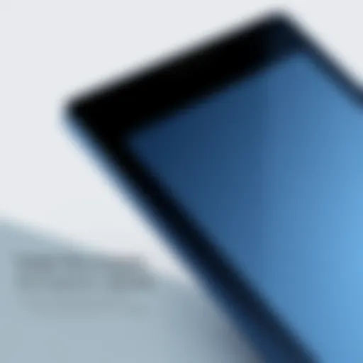 Elegant design of the Twilight Blue Amazon Tablet showcasing its sleek profile and color