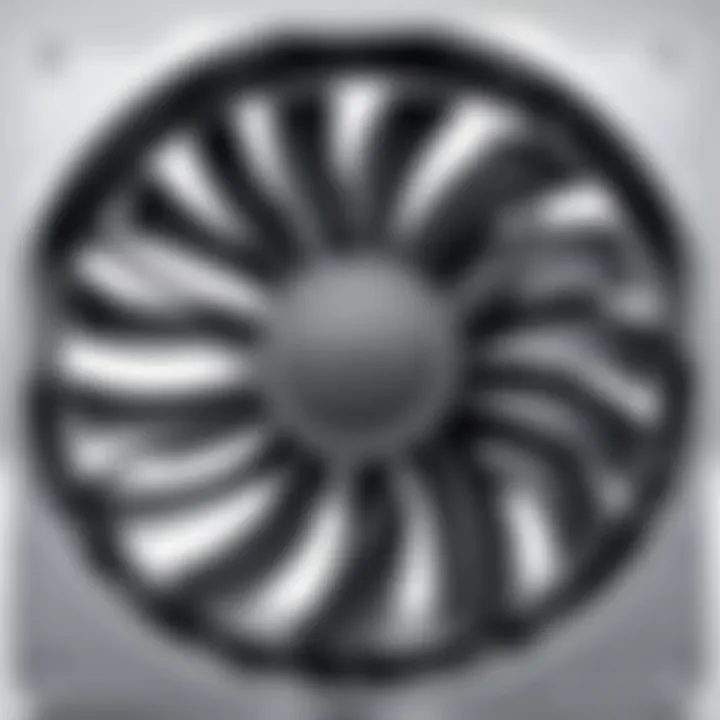 Illustration of various types of cooling fans used in server cabinets
