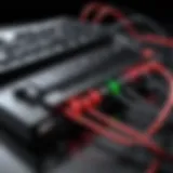 Detailed view of the Akai MPK Mini power cord showcasing its design and connectors