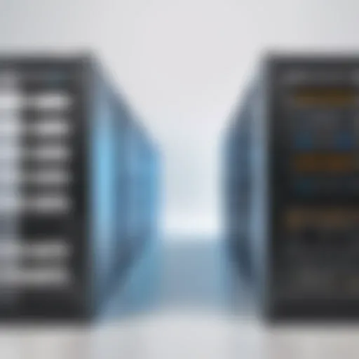 Diagram illustrating different types of attached storage systems