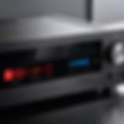 Detailed view of an AV receiver showcasing phono input