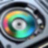 Close-up view of a CD player drive belt showcasing its intricate design.