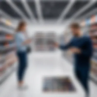 Assessing Reliability in SD Card Purchases An individual evaluating the reliability of SD cards in a retail setting.